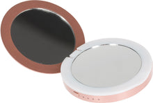 Load image into Gallery viewer, Status Compact Mirror 3000mAh Portable Power Bank with LED Illumination - Rose Gold