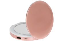 Load image into Gallery viewer, Status Compact Mirror 3000mAh Portable Power Bank with LED Illumination - Rose Gold