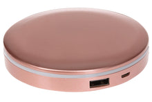 Load image into Gallery viewer, Status Compact Mirror 3000mAh Portable Power Bank with LED Illumination - Rose Gold